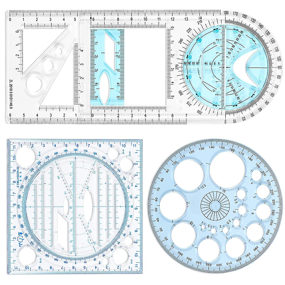 

1 Set Machinist Ruler Millimeter Ruler Geometric Drawing Stencils Geometric Measuring Ruler Architect Drafting Tools