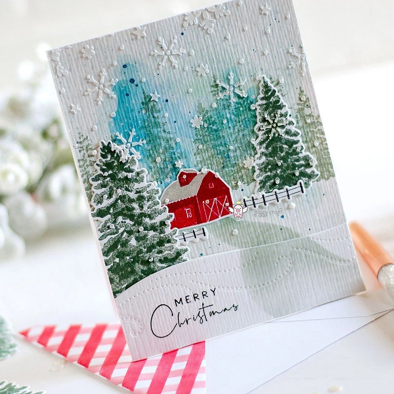 

Новинка, украшение в виде снежной полосы, металлические Вырубные штампы, бумажные/фотографические карты, тисненые штампы