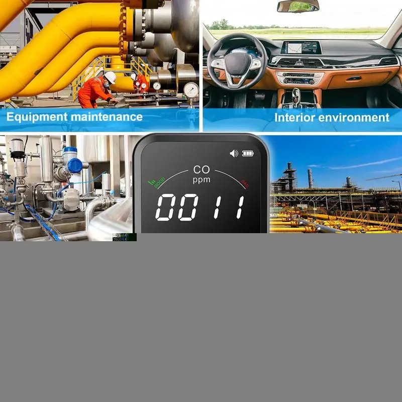 Детекторы угарного газа Портативный детектор CO 3 в 1 измеритель температуры и