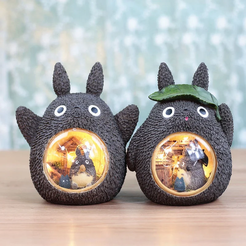 

Totoro Звездное освещение аксессуары для студийной фотосъемки ghiспектр аниме Kawaii ночной Светильник украшение милая фигурка Тоторо настольное...