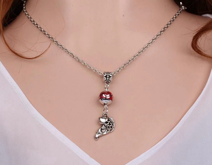 Ожерелье с золотой рыбкой и маленькой подвеска Винтажный серебряный ошейник