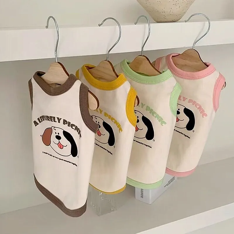 

Cute Couple Dog Clothes For Dogs Vest Summer Cotton puppy Small Dog Breathable Clothing Dogs Shirt Dog Clothing Dog Costume