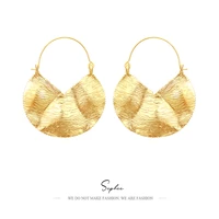 2022 fashion gold flake exaggerated earrings retro texture earrings jewelry for women luxury jewelry cuff big earrings