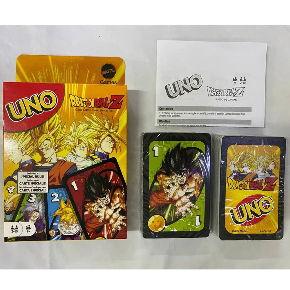 Карточная игра Dragon Ball Z UNO Семейная ночь со специальными правилами и графикой на