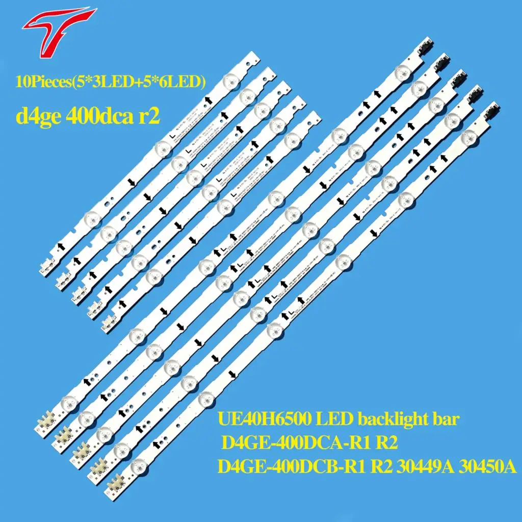 

New original 10Pieces(5*3LED+5*6LED) UE40H6500 LED backlight bar D4GE-400DCA-R1 R2 D4GE-400DCB-R1 R2 30449A 30450A