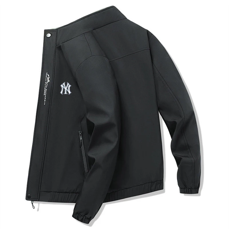 

Мужская куртка-бомбер с воротником-стойкой, демисезонная Водонепроницаемая Повседневная куртка-бомбер с защитой от ветра, 2022