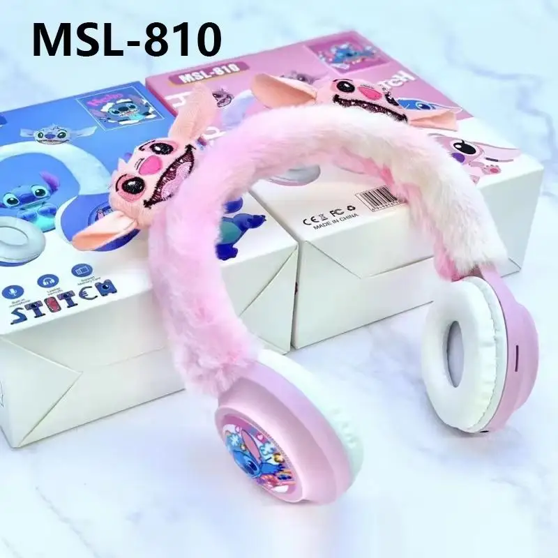 Беспроводные Bluetooth-наушники Disney Stitch Msl-810 Hi-Fi стереозвук плюшевые гарнитуры с