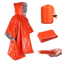 survival tool emergency raincoat camping equipment aluminum film disposable poncho cold insulation rainwear blankets hot sale