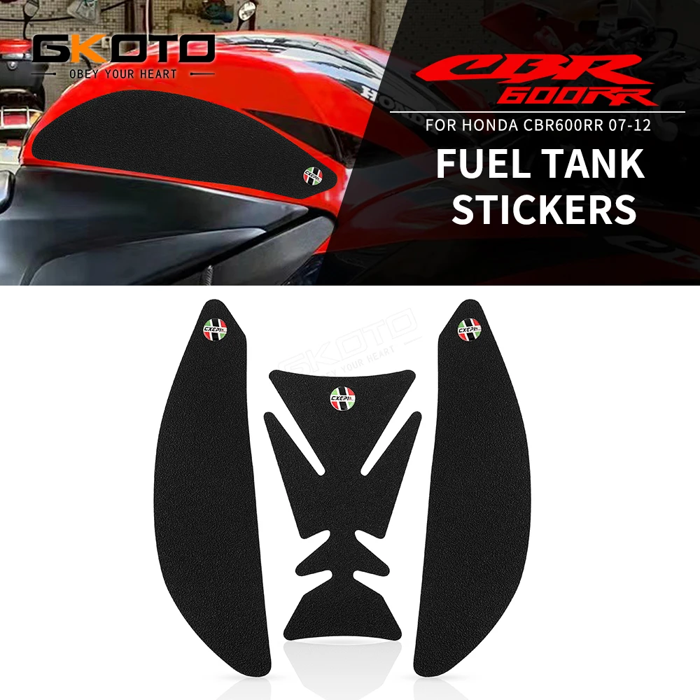 

Motorcycle Black fuel tank pad protection sticker Fuel Tank Side Protection Sticker For Honda CBR600RR CBR 600RR 2007 2008-2012