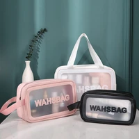 travel storage toiletry organize women waterproof pvc cosmetic portable bag transparent zipper make up case female wash kit
