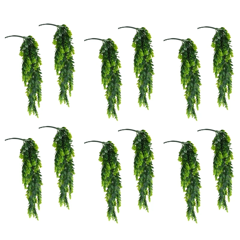 

12Pcs Artificial Trailing Plants Fake Hanging Plants Faux Foliage Greenery Plant For Garden Hanging Pot Basket Decor