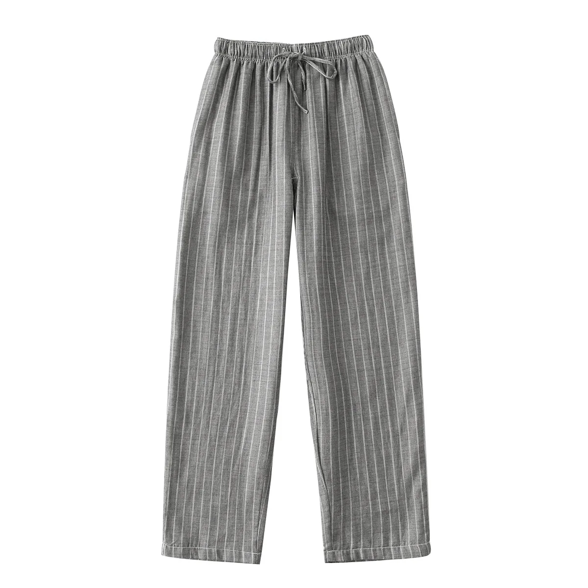 Summer Couple Pajamas Pure Cotton Double-layer Home Service Cotton Men's Pajamas Men's Models Thin Breathable and Soft Trousers