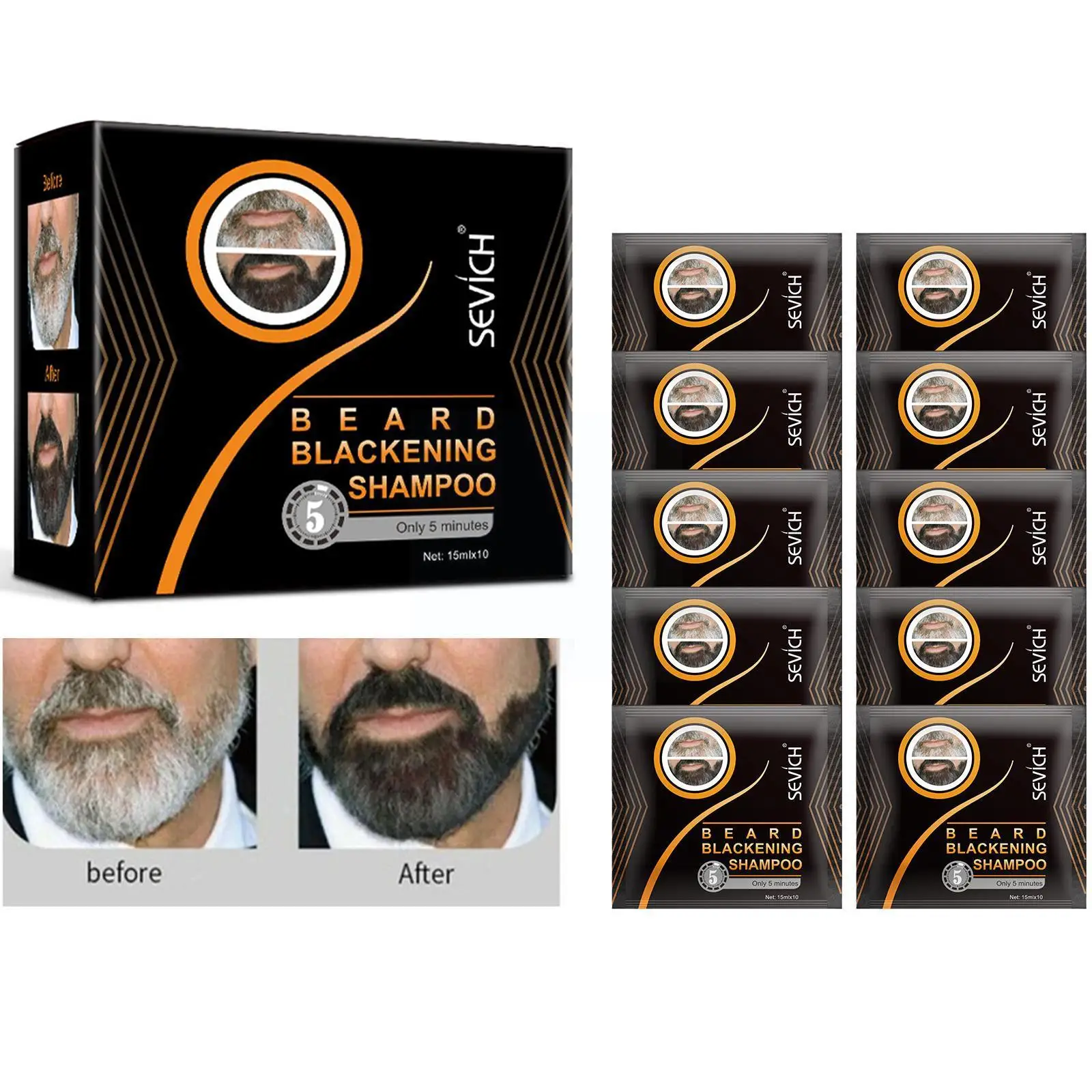 Fast Black Beard Dye Wax Dark Beard Shampoo Men Beard Blackening Dyeing Cream Balm Non-irritating Moderate Beard U9P9