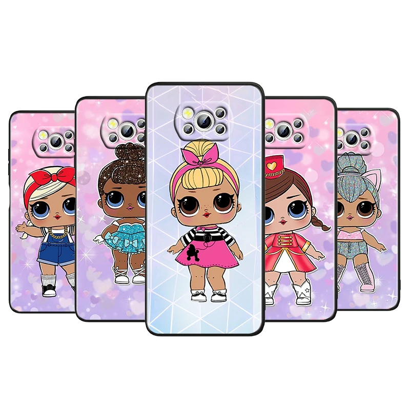 

Cartoon L.O.L. SURPRISE Dolls For Xiaomi Poco M4 X4 X3 F3 GT NFC M3 C3 M2 F2 F1 X2 Pro Silicone Soft Black Phone Case Cover Capa