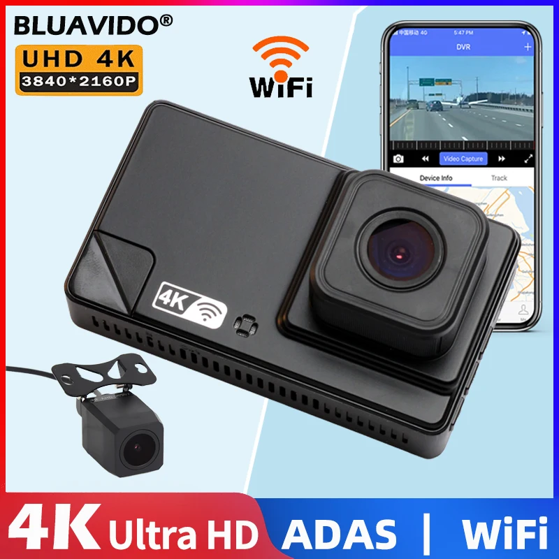 4K ADAS Видеорегистратор ночного видения спереди 2160P с задней панелью 1080P