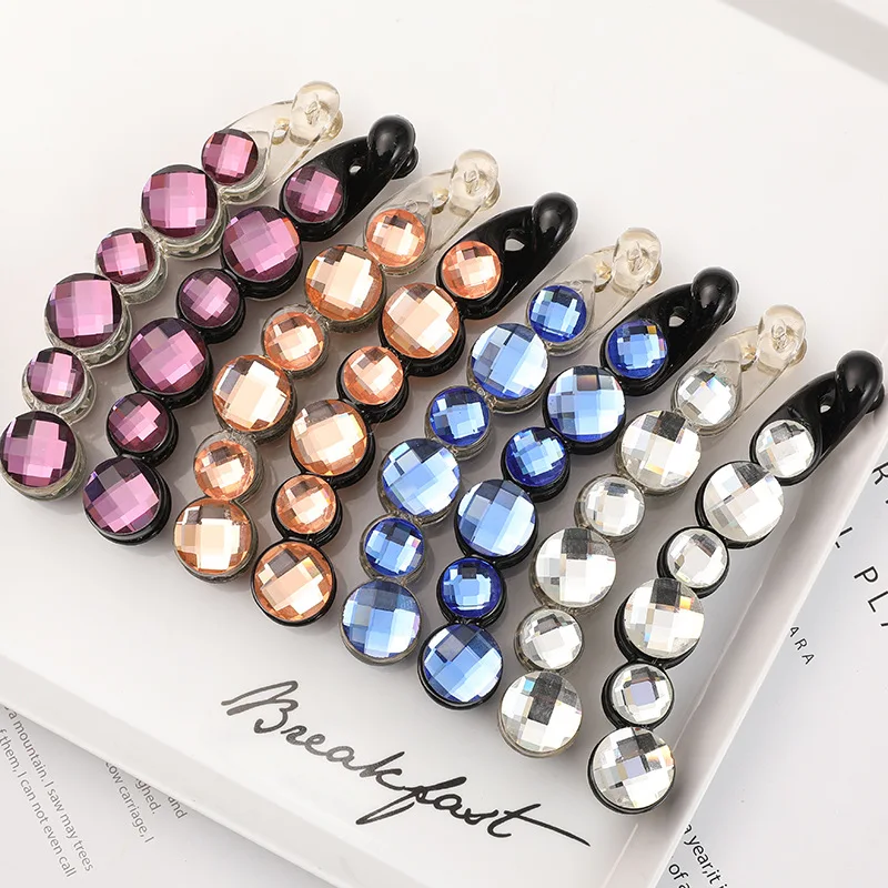 

Rhinestones Banana Clip Ponytail Hair Claw Barrettes Hairpin Vintage Hair Clip Shinning Ponytail Crystal Women Hair Accessories