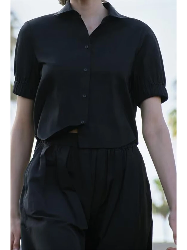 Женский комплект из двух предметов рубашка с коротким рукавом и длинная юбка