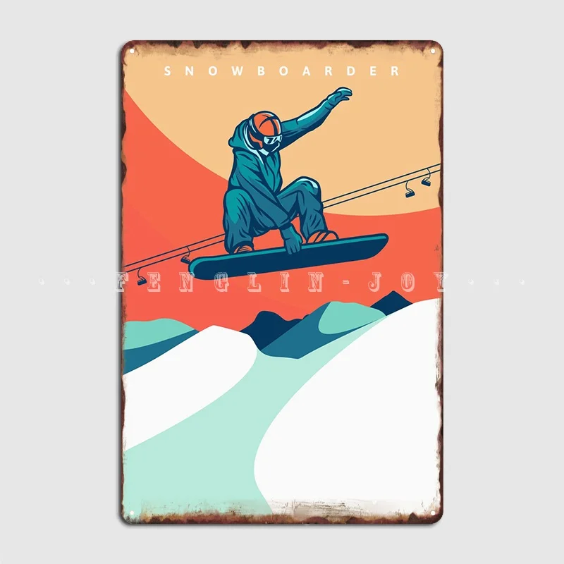 

Skiing Metal Sign Wall Plaque Custom Pub Kitchen Tin Sign Poster