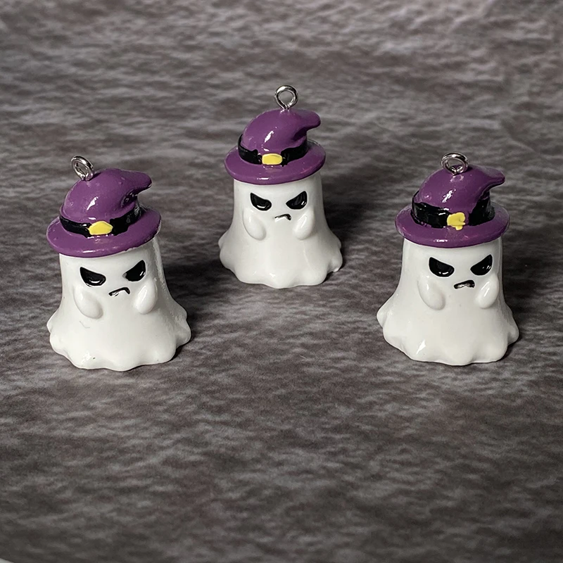 6 шт. милые Подвески из смолы в виде белого призрака на Хэллоуин