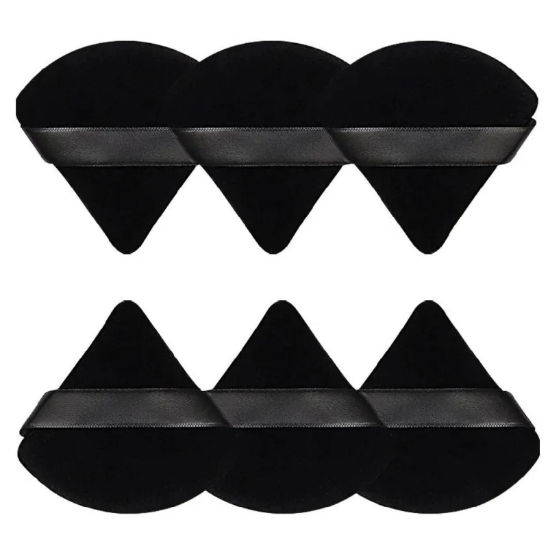 2/6Pcs Triangle Powder Puff Face Makeup Sponge Soft Velvet Cosmetic Puff Blender Beauty Foundation Sponge Make Up Accessories