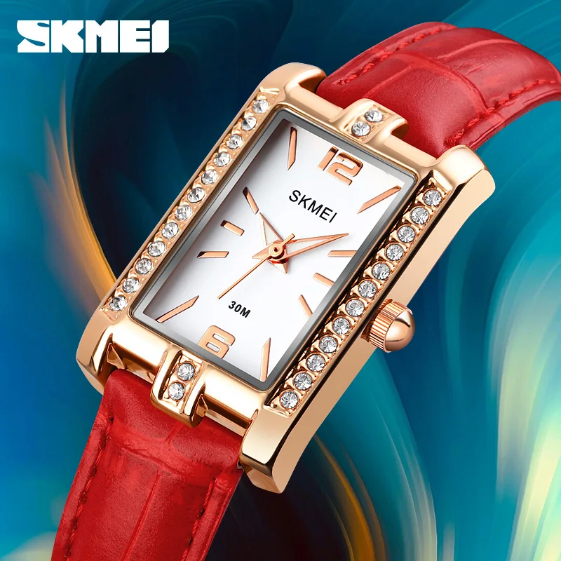 

Fashion Quartz Women's Watches Original Brand SKMEI Watch Simple Design Ladies Casual Dress Wristwatch Crystal Clock For Gift