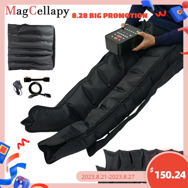 6 Chambers Air Compression Massage System Whole Body Massager Compression Pump Recovery Boots Foot Leg Massage Machine AirWrap