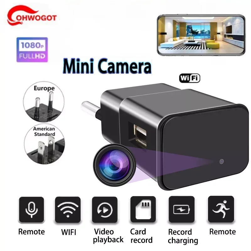 1080P Mini WiFi Camera USB Charger with Micro Body Camcorder
