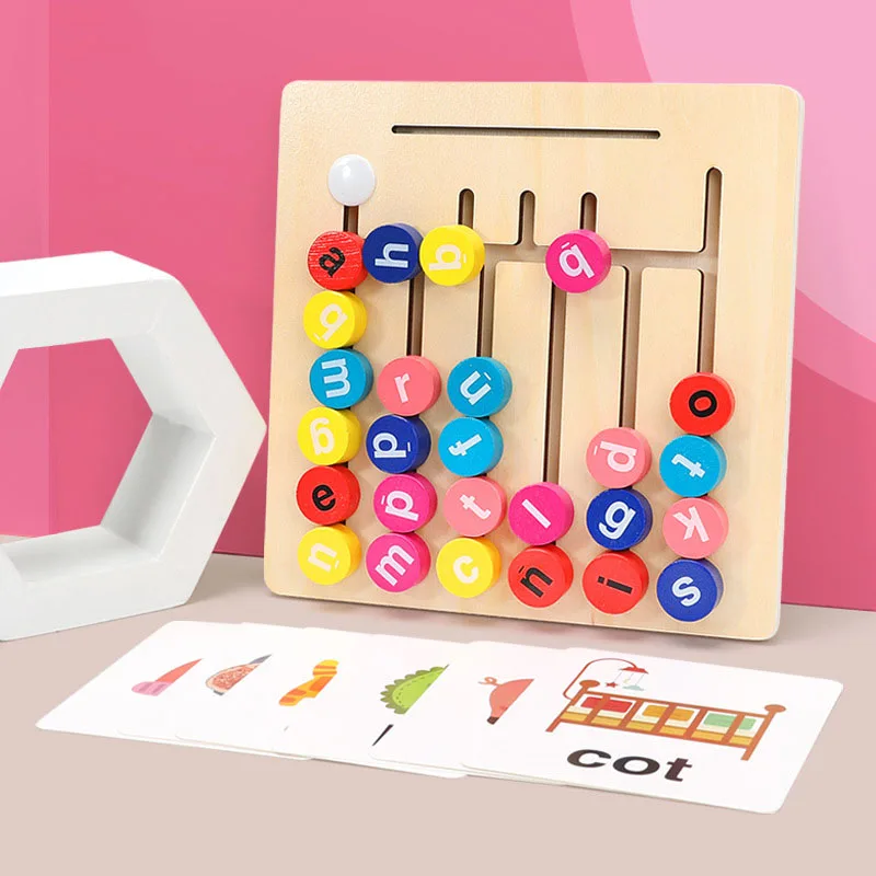 

Детские развивающие игрушки Монтессори, деревянные английские игрушки, Когнитивное обучение слов, просвещение, Подарочная коробка для бук...