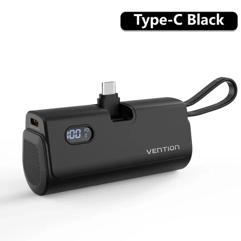 Vention Power Bank 4800 мАч PD 22,5 Вт Быстрая зарядка Мини-портативный PowerBank для iPhone 15 14 13Pro Max Xiaomi Huawei Зарядное устройство для телефона