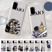 anime jojos bizarre adventure phone case for samsung s20 s10 lite s21 plus for redmi note8 9pro for huawei p20 clear case