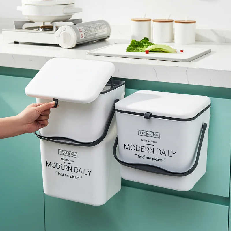 Прочная Бытовая корзина для мусора бытовое мусорное ведро Кухонное подвесное