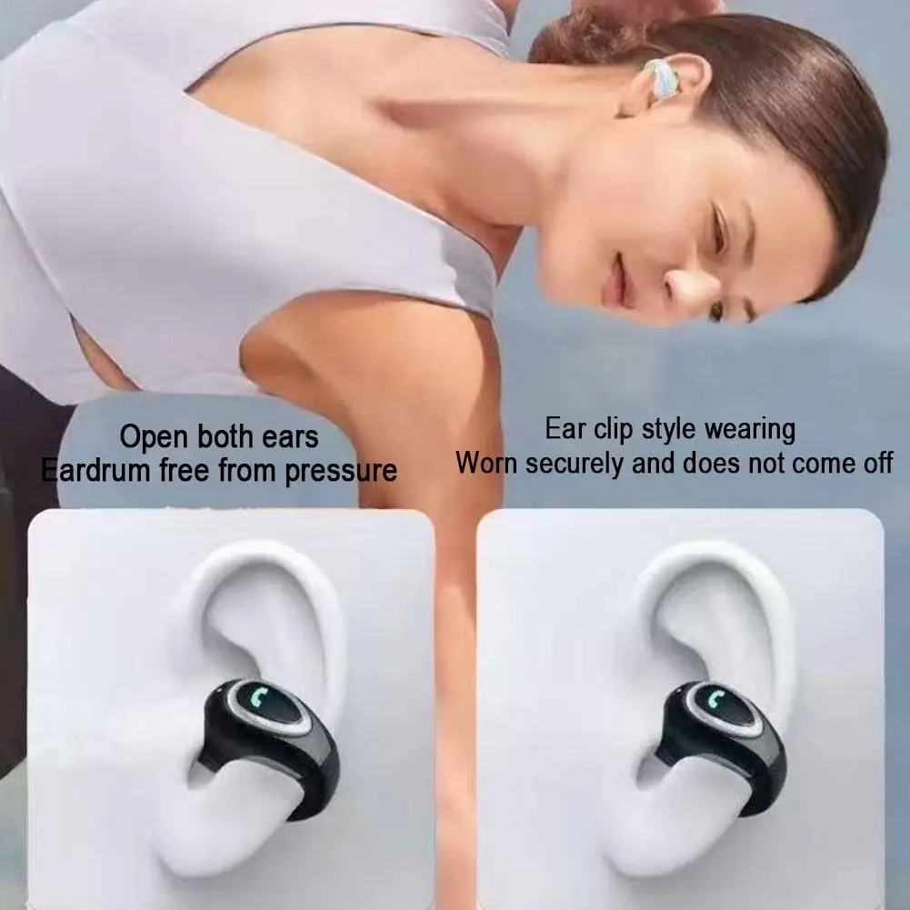 Фото Мини-невидимые наушники, одиночные Bluetooth-наушники, клипсы с открытыми ушками, спортивные наушники-вкладыши Hands Free, Hi-Fi музыка №1