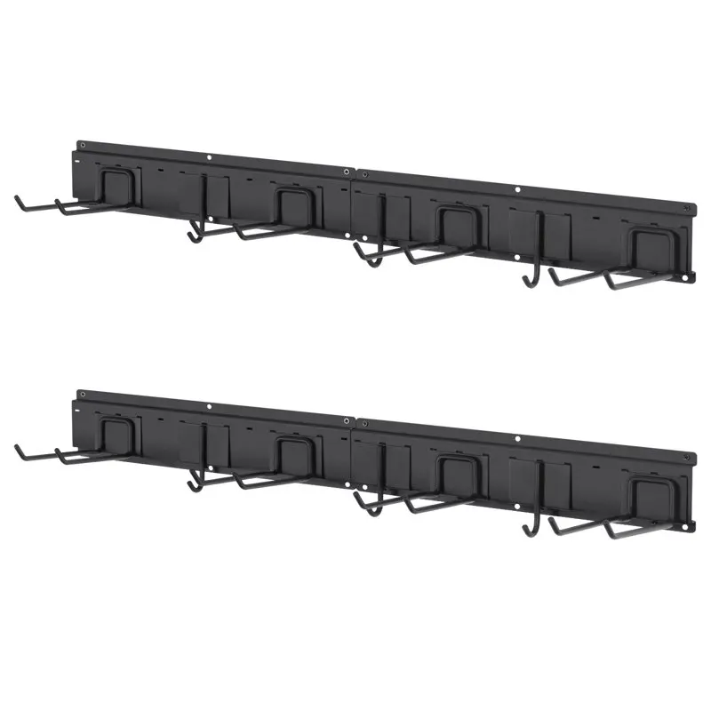 

Garage Tool Storage Rack Heavy Duty Wall Tools Organizer with 7 Hooks squat rack gym equipment