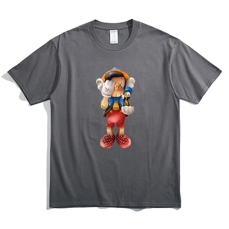 

Hip Hop Streetwear loose fit T Shirt loose fit carton Print Tshirt 2022 Men Summer Short Sleeve T-Shirt Cotton Loose Tops Tees