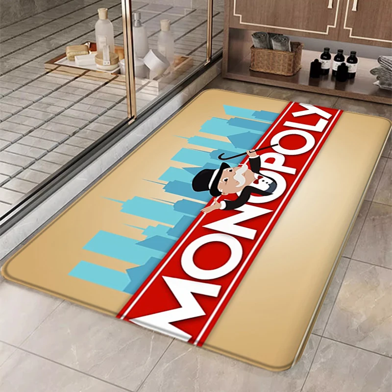 

Cartoon Monopolys Entrance Door Mat Washable Non-Slip Living Room Sofa Chairs Area Mat Kitchen Bedside Area Rugs