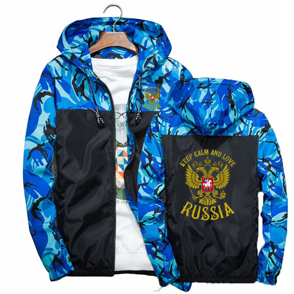 

2021 New Russia Badge Gold Eagle Men's Military Camouflage Fleece Jacket Tactical Clothing Sportswear Male Splice Windbreakers