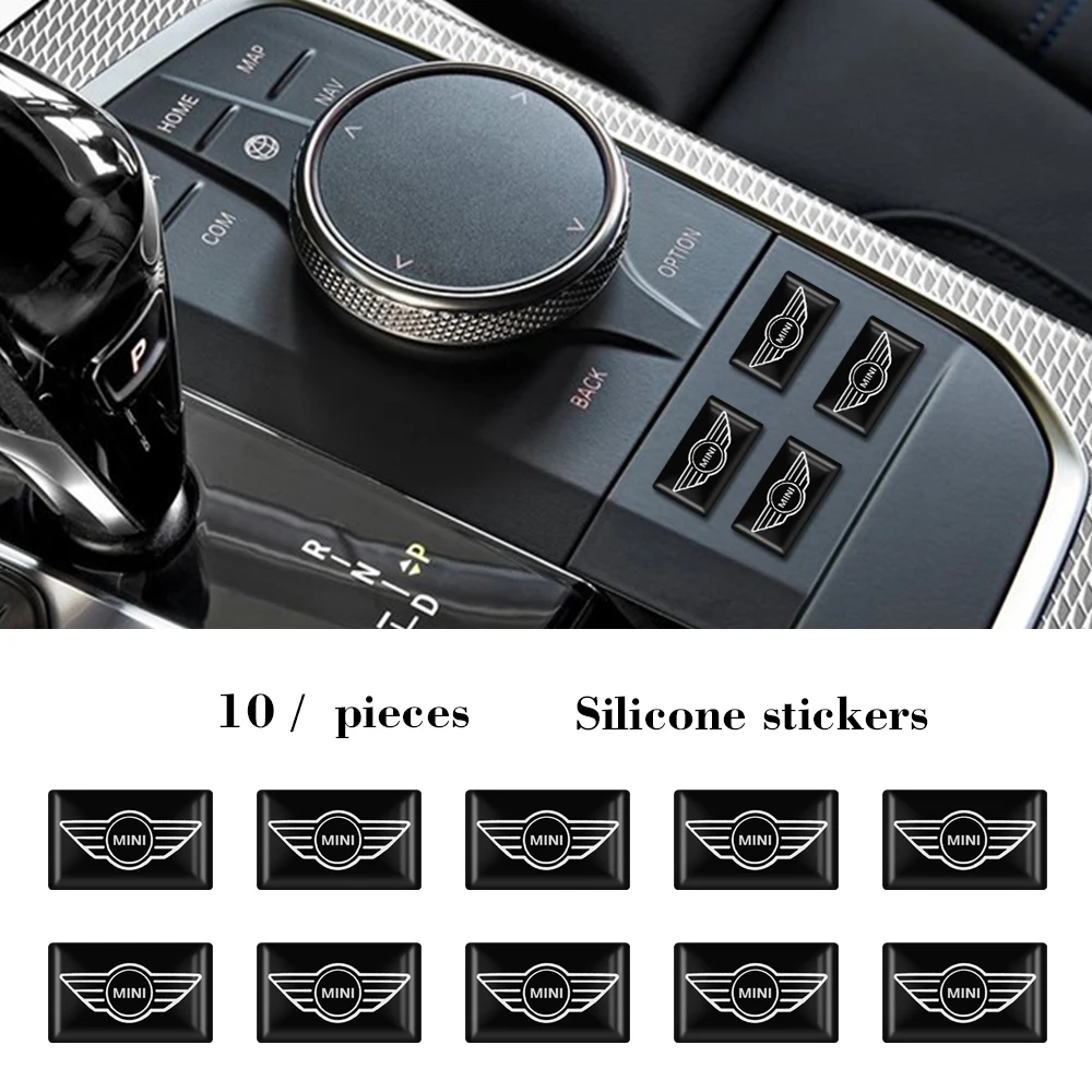

10PCS Car Epoxy Resin Sticker Waterproof Emblem Badge Decals Auto Styling For BMW Mini Cooper One S JCW R55 R56 R60 F55 F56 Etc