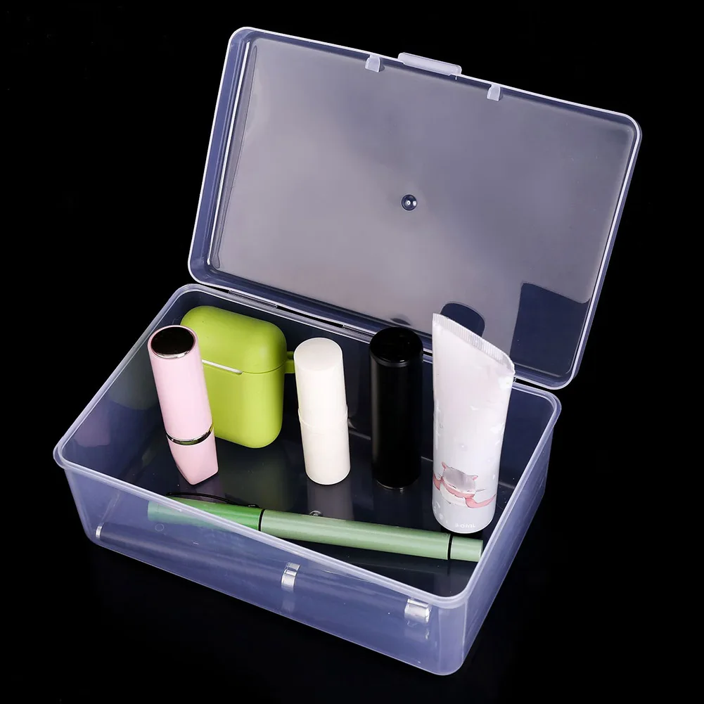 

Transparent Storage Box Rectangle Plastic Cosmetics Jewelry Storage Box Case Container Collecting Small Items Supplies