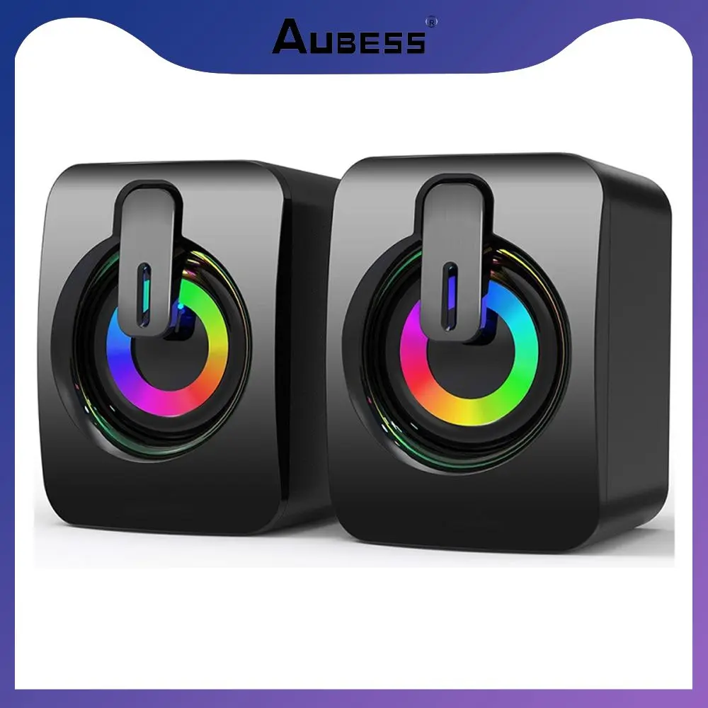 

Mini Speaker Hifi Stereo For Rgb Small Speaker Universal Wired Computer Speakers Office Desktop Laptop Home Pc Sound Box Usb