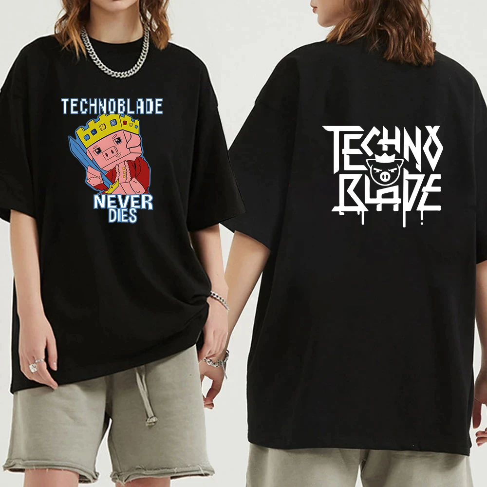 

Dream SMP Tshirt Technoblade Never Dies T-Shirt Cosplay Gamer Merch Techno Shirt Gamer Streetwear T Shirts for Men 100% Cotton