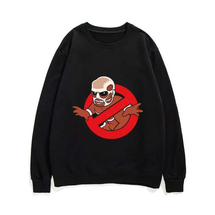 

Funny Attack on Titan Harajuku Print Sweatshirt Japanese Anime Tokyo Ghoul Pullover Casual Unisex Fashion All-match Streetwear