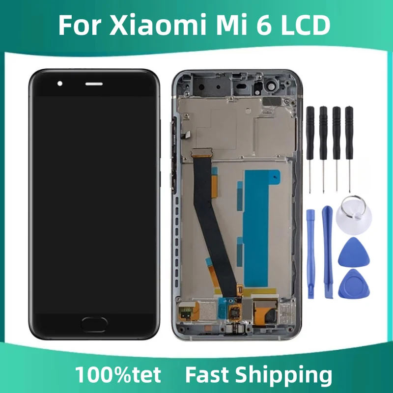 

Original Mi6 LCD For Xiaomi Mi 6 Display With Frame 5.15" Mi 6 LCD Fingerprint Display Touch Screen Glass Panel Assembly