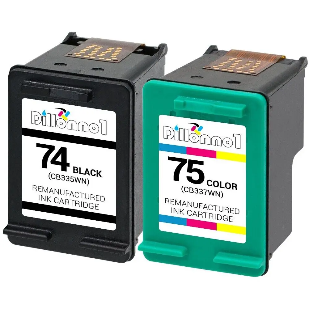 

2 Pk #74/75 CB335WN CB337WN Ink for HP Photosmart C4435 C4440 C4450 C4470 C4473