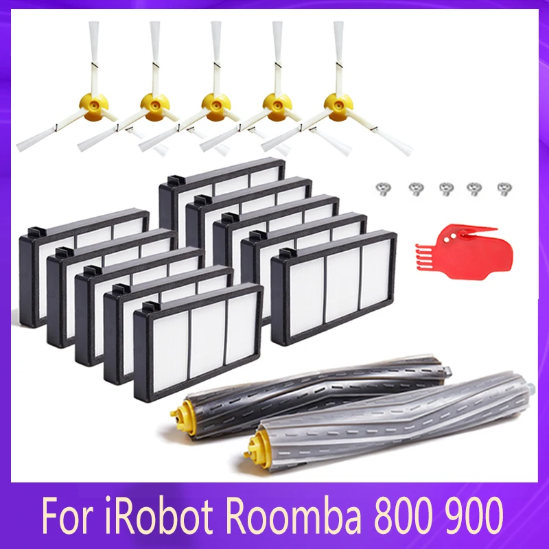 

Side Brush + HEPA Filter + Roller Brush For iRobot Roomba 800 860 870 880 890 900 960 980 Robot Vacuum Cleaner Parts Accessories