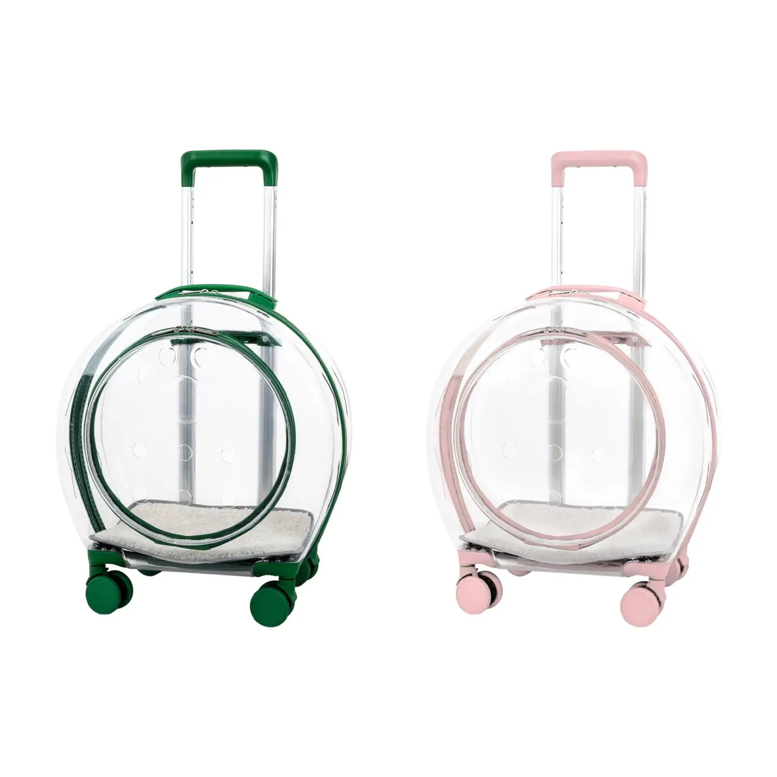 

Hard Pets Trolley Case Cats Dogs Travel Tote Kennel with Wheel Transparent Pet Rolling Carrier for Puppy Doggies Outdoor Rabbit