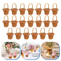 20pcs picnic basket wood chip baskets miniature woven baskets farmhouse small basket woven shopping basket candy basket