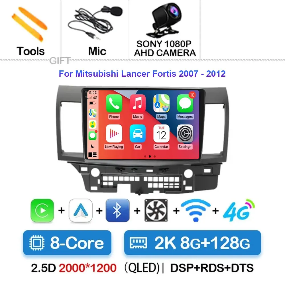 

Автомобильный радиоприемник Carplay Android 15 для Mitsubishi Lancer 10 CY 2007-2017 Мультимедийный видеоплеер 2 Din GPS IPS 4G Стерео без 2DIN DVD