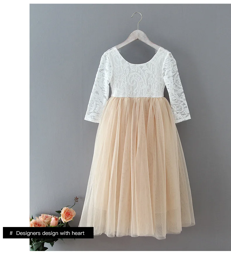 Лидер продаж летнее кружевное детское платье с цветами для девочек свадебной