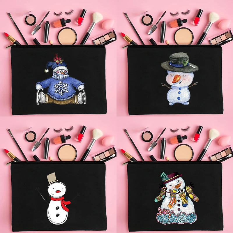 

Snowman Print Simple Wristlet Clutch Bag Mom Shopping Wallet Beach Holiday Travel Organizer Makeup Case Mother's Day Gifts