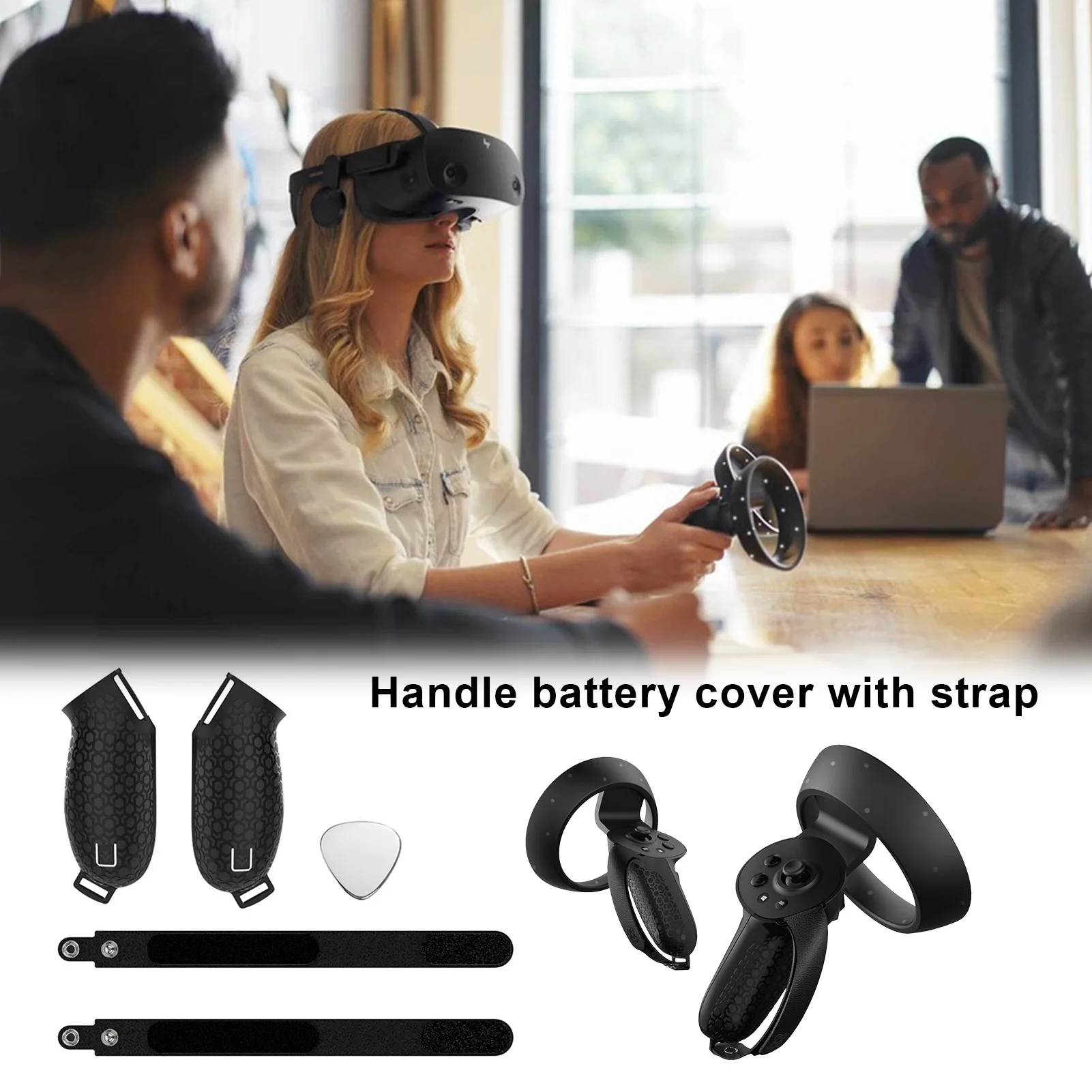 

VR Grip Cover Set For HP Reverb G2 Accessories Touch Controller Grip AntiThrow Handle Sleeve Battery Cover Adjustable Hand Strap